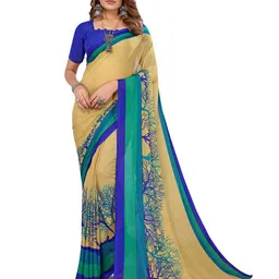 Moda Rapido Floral Poly Georgette Saree image 1