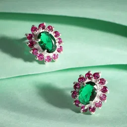 Unniyarcha Oval Studs Stones-Studded Studs image 1