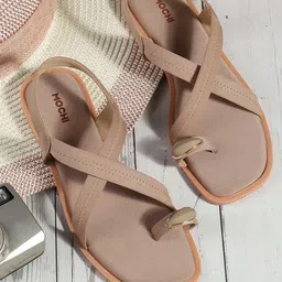 Mochi Women Leather One Toe Flats-image-24
