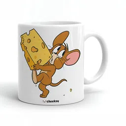 Mr UVD White & Brown Cartoon Characters Printed Ceramic Glossy Mug 350 ml-picture-14