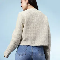 glitchez Textured Crop Tailored Jacket image 3