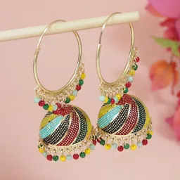 I Jewels Contemporary Jhumkas Earrings-picture-43