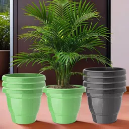 Kuber Industries 8-Pcs Black Durable Planters-image-62