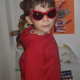 SPADEACES Unisex Kids Black Lens & Red Rectangle Sunglasses with image 3