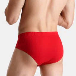 FCUK Preston Men Pack Of 2 Combed Cotton Hipster Briefs PRESTON|HAUTE RED-INDIGO BUNTING-S image 2