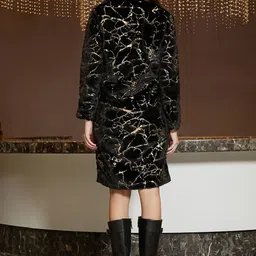 Campus Sutra Self-Design Double-Breasted Overcoat image 4