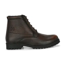 GALEX Men Textured Leather Lace Up Desert Boots image 4