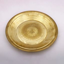 Exotic India Gold Toned Brass Pooja Thali-picture-6