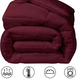 THEGASBH Maroon & Maroon AC Room 150 GSM Comforter image 3