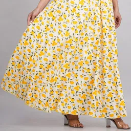 AARMAD Floral Printed Maxi Flared Skirt image 3
