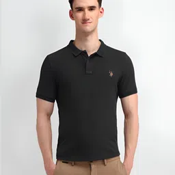 U.S. Polo Assn. Denim Co. Men Solid Polo Collar Cotton Slim Fit T-shirt-picture-38