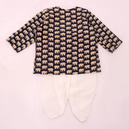 BownBee Boys Ethnic Motifs Printed Pure Cotton Kurta with Dhoti Pants image 5