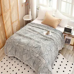 JC HOME Grey & White AC Room 400 GSM Double Bed Quilt-picture-11