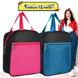 sparly Tiffin Lunch Bag Pack Of 2 Multi Colour With Premium Quality Waterproof Lunch Bag-picture-11