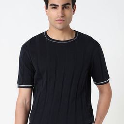 R&B Men Self Design Ribbed Cotton Sweater-picture-21