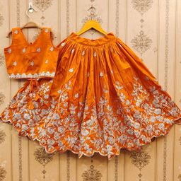 JOVK DESIGN Girls Embroidered Ready to Wear Lehenga & Choli-picture-16