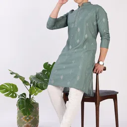 Anouk Men Geometric Embroidered Thread Work Kurta image 3