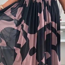 JC Mode Printed Pleated Flared Midi Skirt image 4