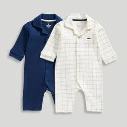 mothercare Boys Pack of 2 Striped Sleepsuit image 1
