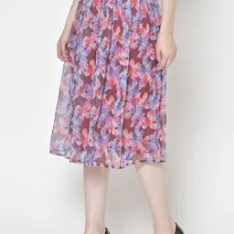 Moda Rapido Printed Flared Midi Skirt image 4