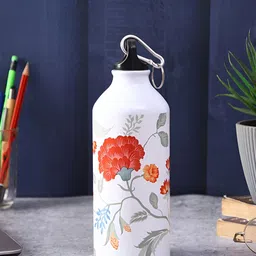 PENTADECO White & Red Single Aluminium Printed Water Bottle image 1