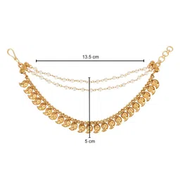 I Jewels Gold-Plated Artificial Beaded Paisley Shaped Earchain image 4