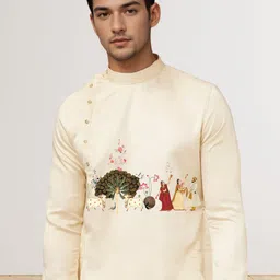 PulseIQ Men Ethnic Motifs Printed Kurta image 2