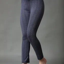 UNDERLOOP Women Striped Thermal Bottoms-picture-54