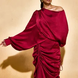 ECHO STUDIO One Shoulder Top With Gathered Skirt Co-Ords image 3