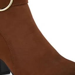 roadster Premium Lightweight Brown Block Heel Casual Boots for Women Boots For Women image 5