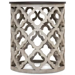 IAAH Modello Side Table Handmade Round Coffee Table With Metal Top & Wooden Frame image 4