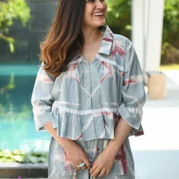 Ordinaree Dyed Top & Shorts Co-Ord Set image 2