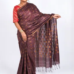 ANUTTARA Ethnic Motifs Woven Design Zari Bhagalpuri Saree-picture-38