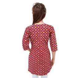 RAYINVENT Ethnic Motifs Printed Round Neck Gotta Patti Pure Cotton Straight Kurtas image 3