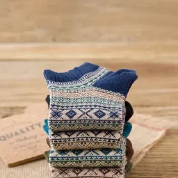 Sockscarving Pack Of 5 Patterned Cotton Shoe Liner Socks image 3