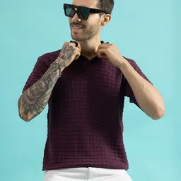 The Roadster Lifestyle Co. Men Checked Polo Collar Pure Cotton T-shirt-picture-46
