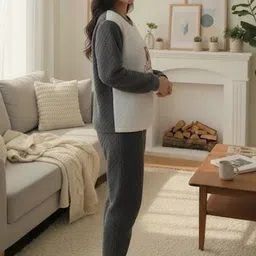 NEYSA Printed Round Neck Sweatshirt With Joggers Co-Ords image 3