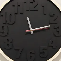 QEZNEF Black Round Contemporary Wooden Analogue Wall Clock-image-83