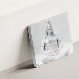 SIVOM Grey & White Canvas Religious Shiva Wall Art image 5