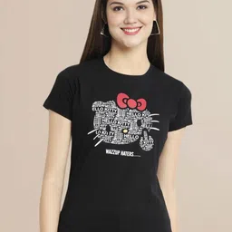 Metronaut Women Typography Printed Round Neck Cotton T-shirt-picture-22