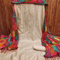 Blissta Embroidered Sequinned Unstitched Dress Material image 3