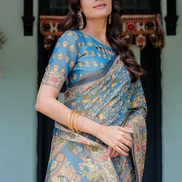 MAHARANI COUTURE Ethnic Motifs Printed Pure Cotton Kanjeevaram Saree image 3