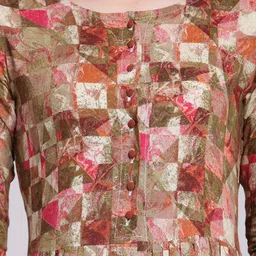 MINOS Women Abstract Printed Gathered Maxi Longline Top image 4