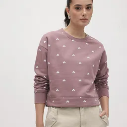 The Roadster Life Co. Geometric Printed Drop-Shoulder Sleeves Pullover Sweatshirt image 5