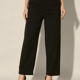 QIOA Women Relaxed High-Rise Wrinkle Free Trousers-image-96