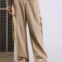 MASCLN SASSAFRAS Men Side Pocket Baggy Cargo Jeans-picture-29