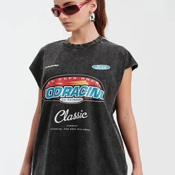 Bonkers Corner Women Printed Extended Sleeves Applique T-shirt image 2