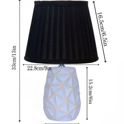 Homesake Black Textured Ceramic Industrial Frusturical Shaped Table Lamp image 5