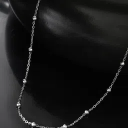 PYR FASHION Men Sterling Silver-Plated Artificial Beaded Link Chain-picture-54