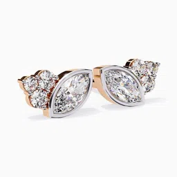 VALANOVA 925 Sterling Silver Plated Rose Gold Diamond Earrings-0.77 gm image 5